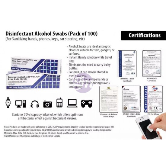 Disinfectant Alcohol Swabs