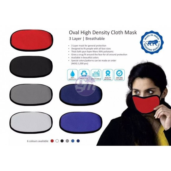 Oval high density cloth mask
