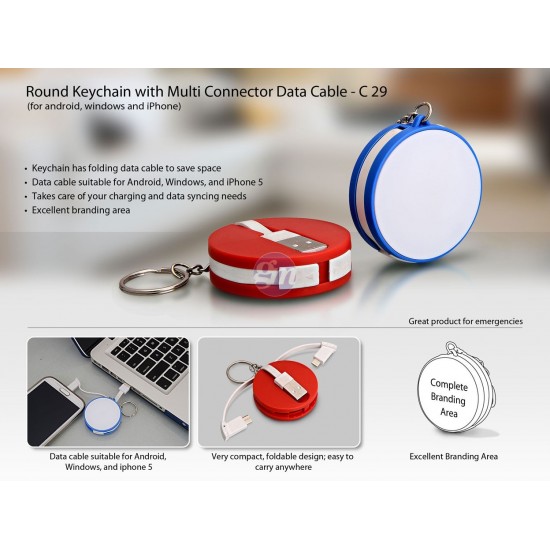 Round Data Cable with Keyring