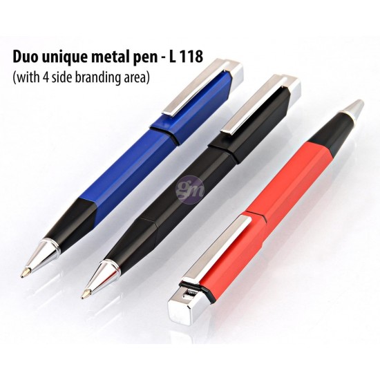 Duo unique metal pen
