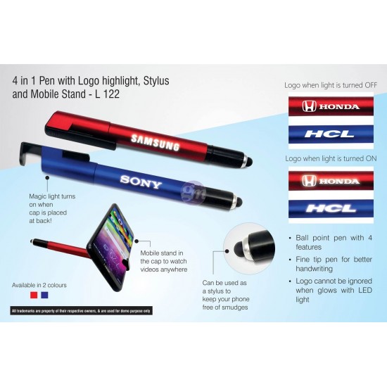 4 in 1 Pen with Logo...