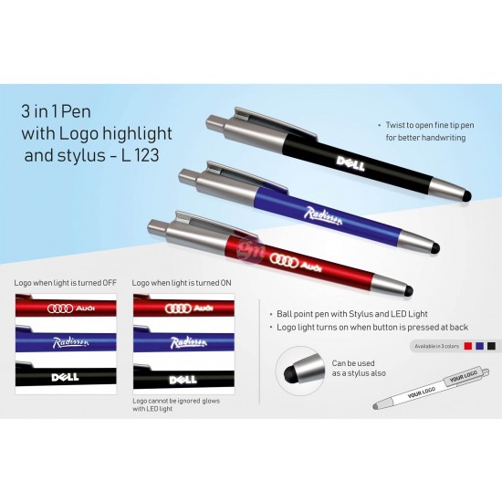 3 in 1 Pen with Logo...