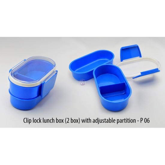 Clip lock lunch box with...