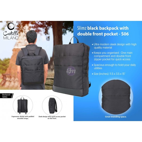 Slimz black backpack with...
