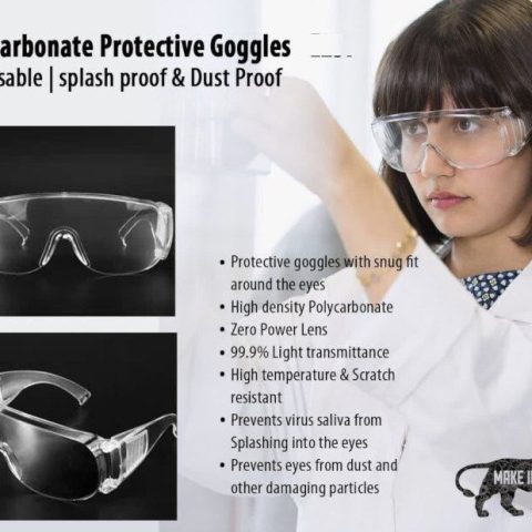 Polycarbonate Re-usable Protective Goggles