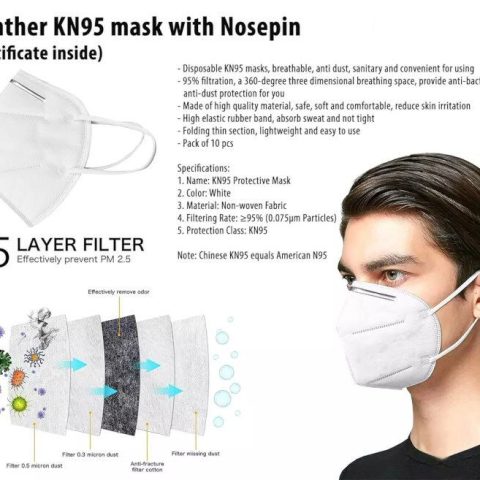 Panther KN95 Respirator mask with Nosepin