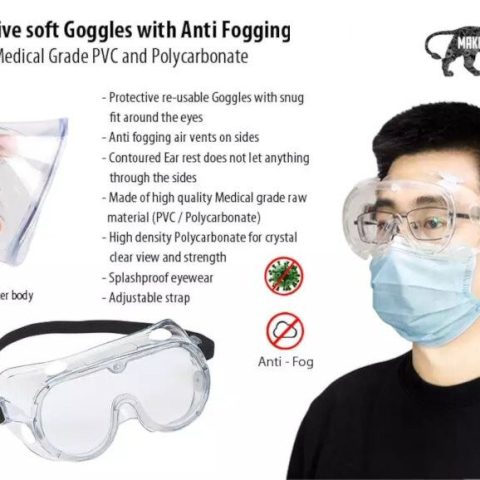 Protective soft Goggles with Anti Fogging
