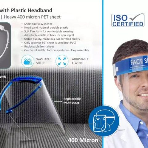 Face shield with Plastic Headband