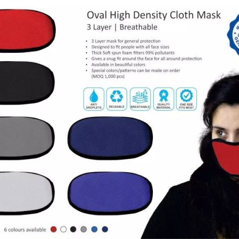 Oval high density cloth mask