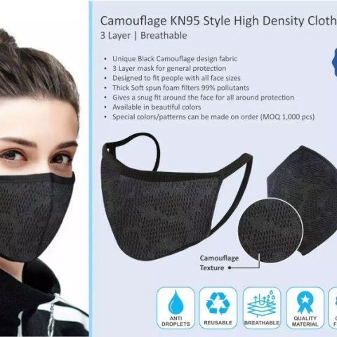 Camouflage KN95 style high density cloth mask