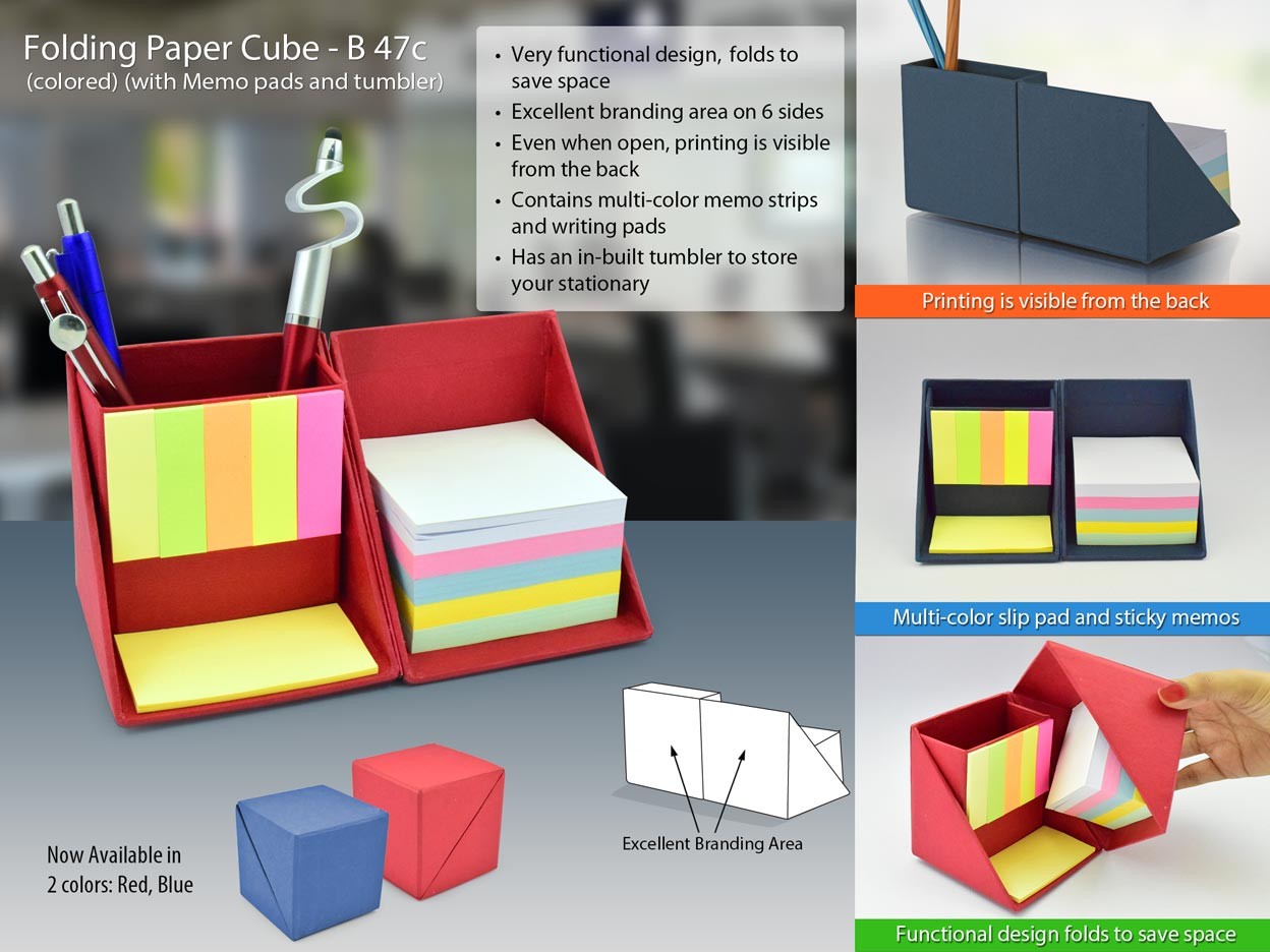 Folding Paper Cube in Color