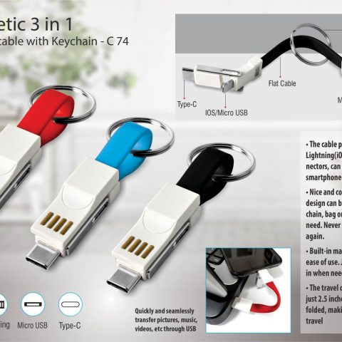 Magnetic 3 in 1 charging cable