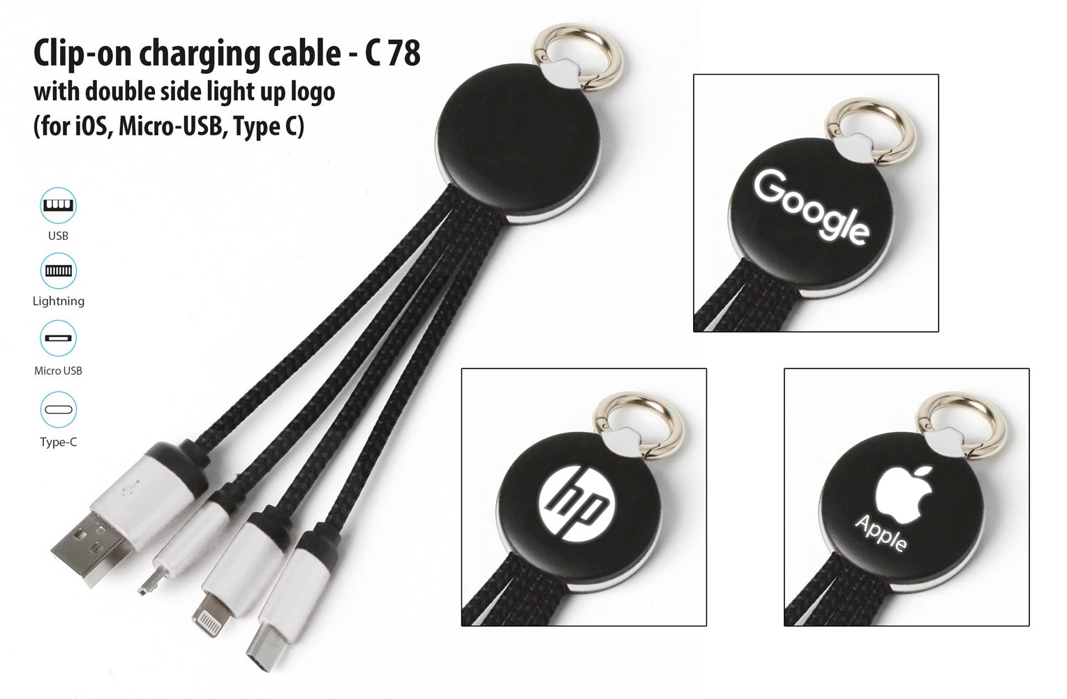 Clip-on Charging Cable