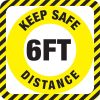 Floor Stickers -Distancing 6 Feet (W)