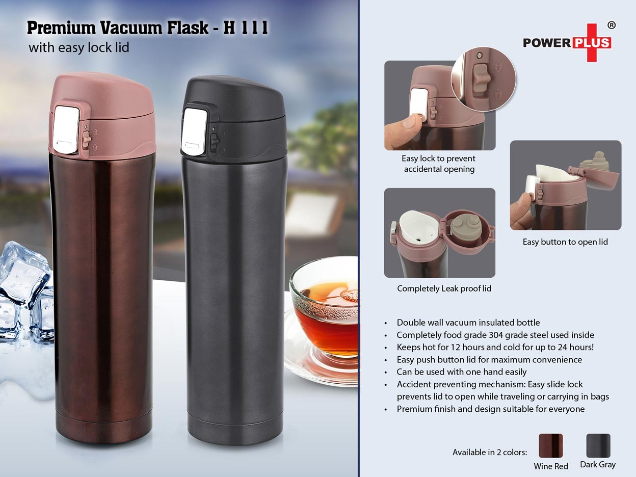 Premium Vacuum Flask with easy lock lid