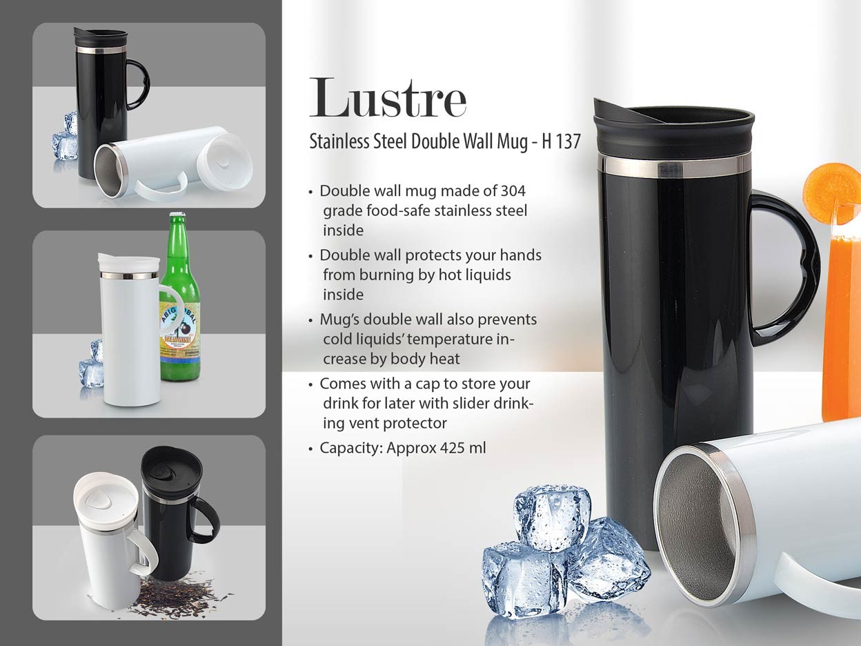 Lustre Stainless steel Double wall mug