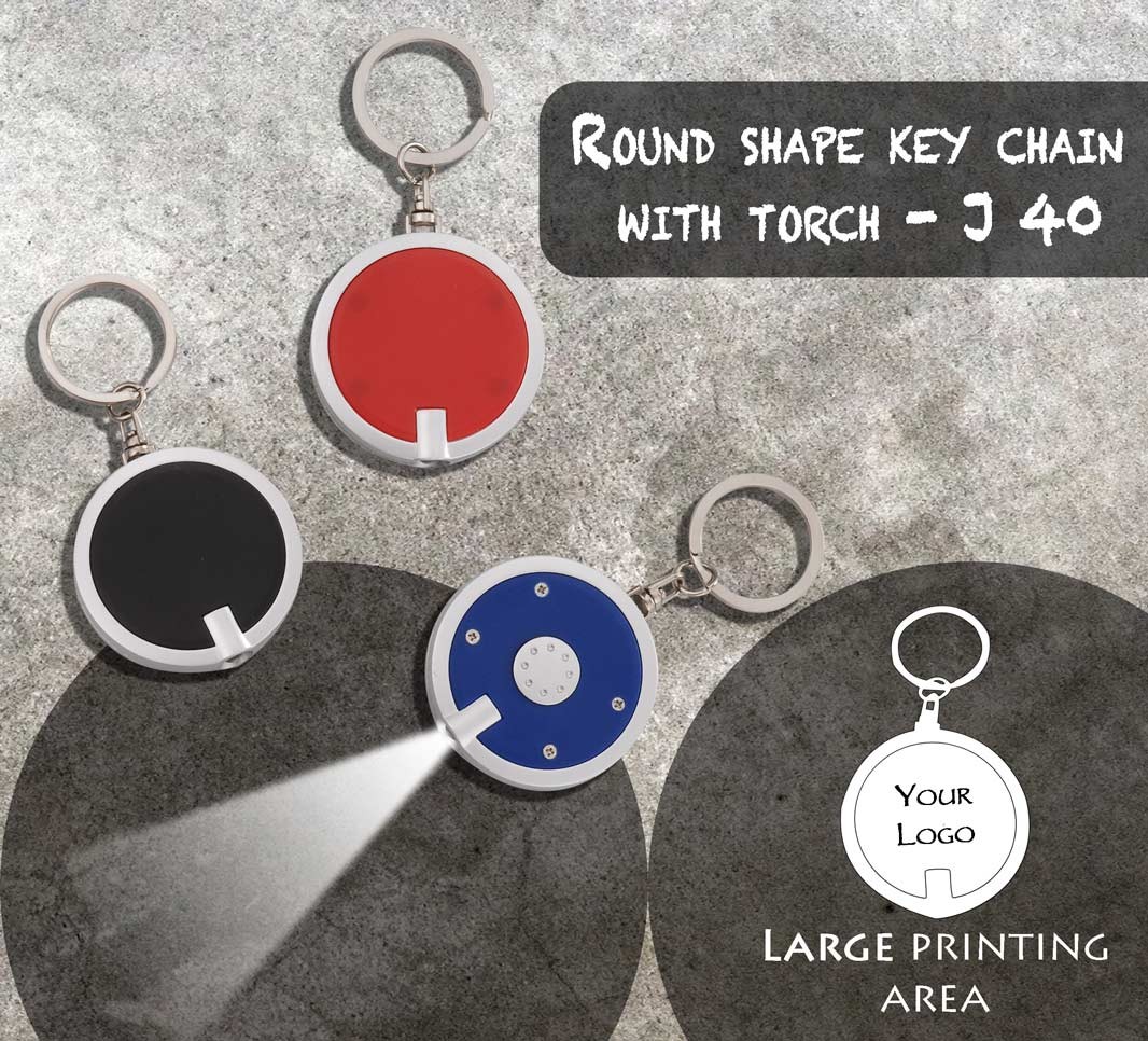 Round shape key chain with torch