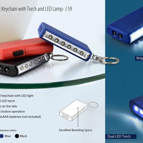 Keychain with torch and 6 LED lamp
