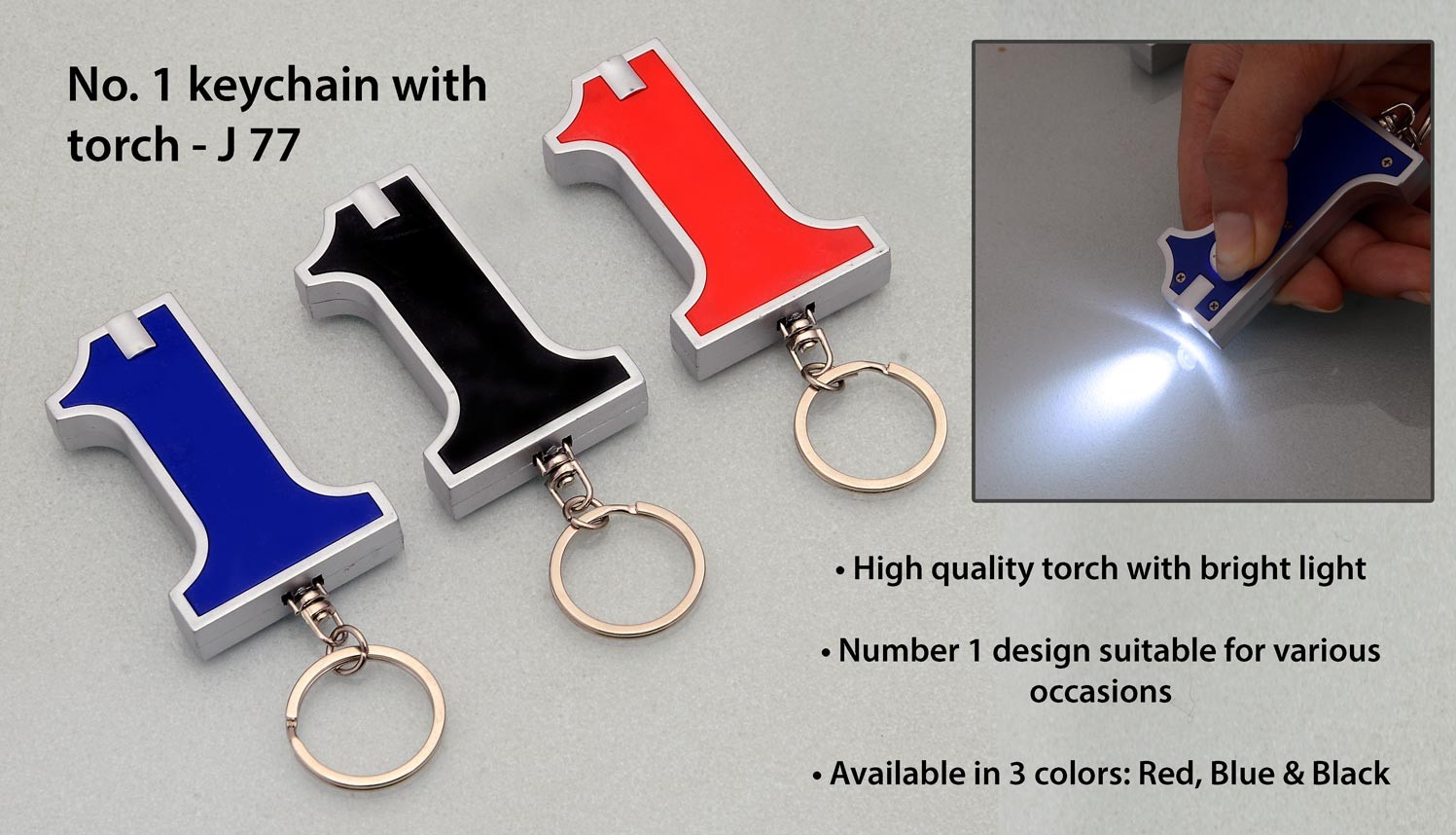 No. 1 keychain with torch