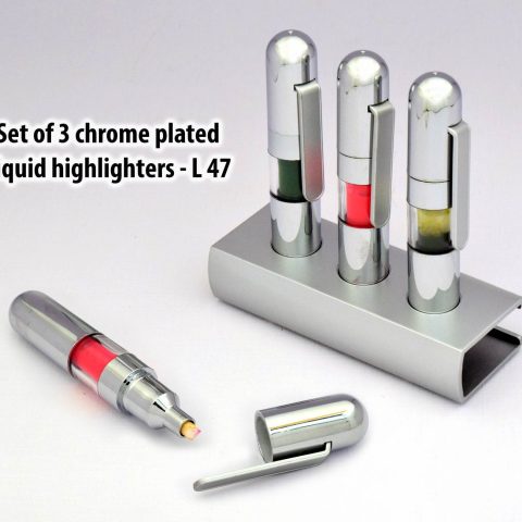 Set of 3 chrome plated liquid highlighters