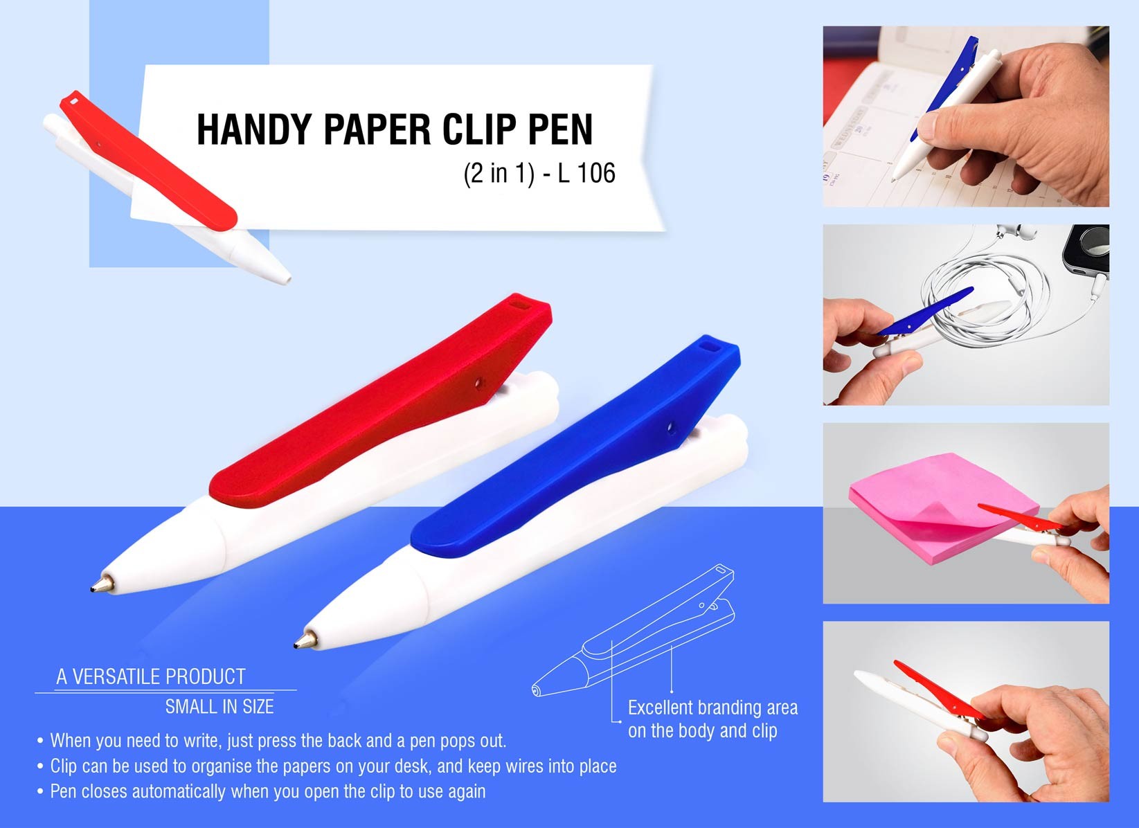 Handy Paper clip pen (2 in 1)