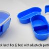 Clip lock lunch box with adjustable partition (2 box)