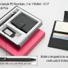 Set of 3 : Rectangle PU Keychain, 3 in 1 wallet (For cash, cards and visiting cards) & Highway Satin pen