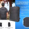 Slimz black backpack with double front pocket by Castillo Milano
